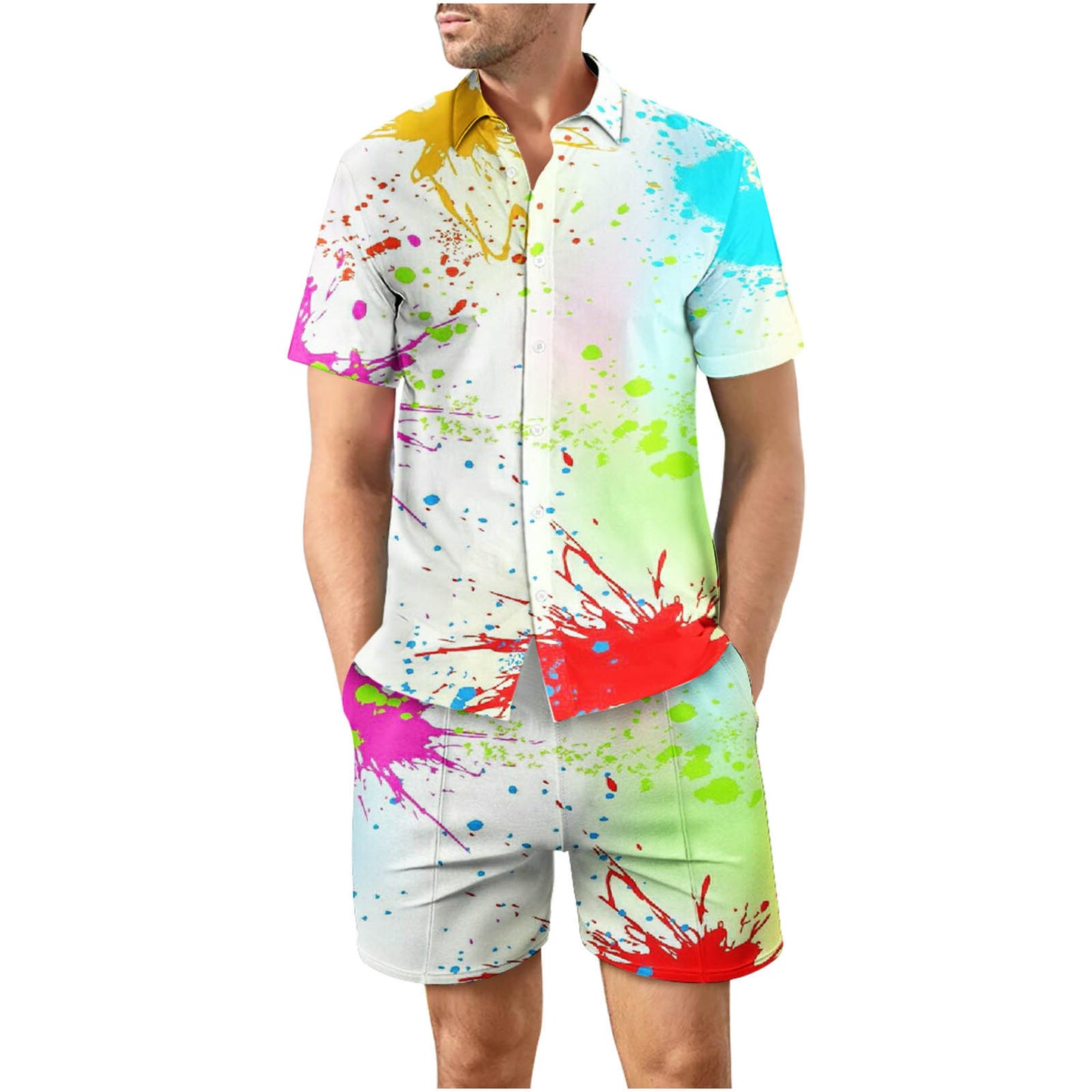 Tropical Sunset 33 Button Up Short Sleeve and Shorts Loose Set