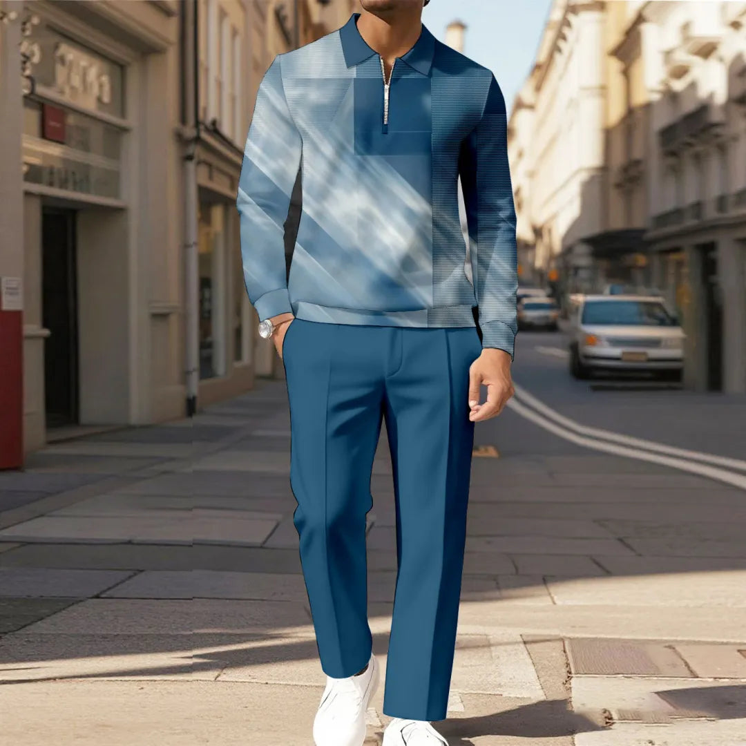 Modern Quarter Zip Two-Piece Set