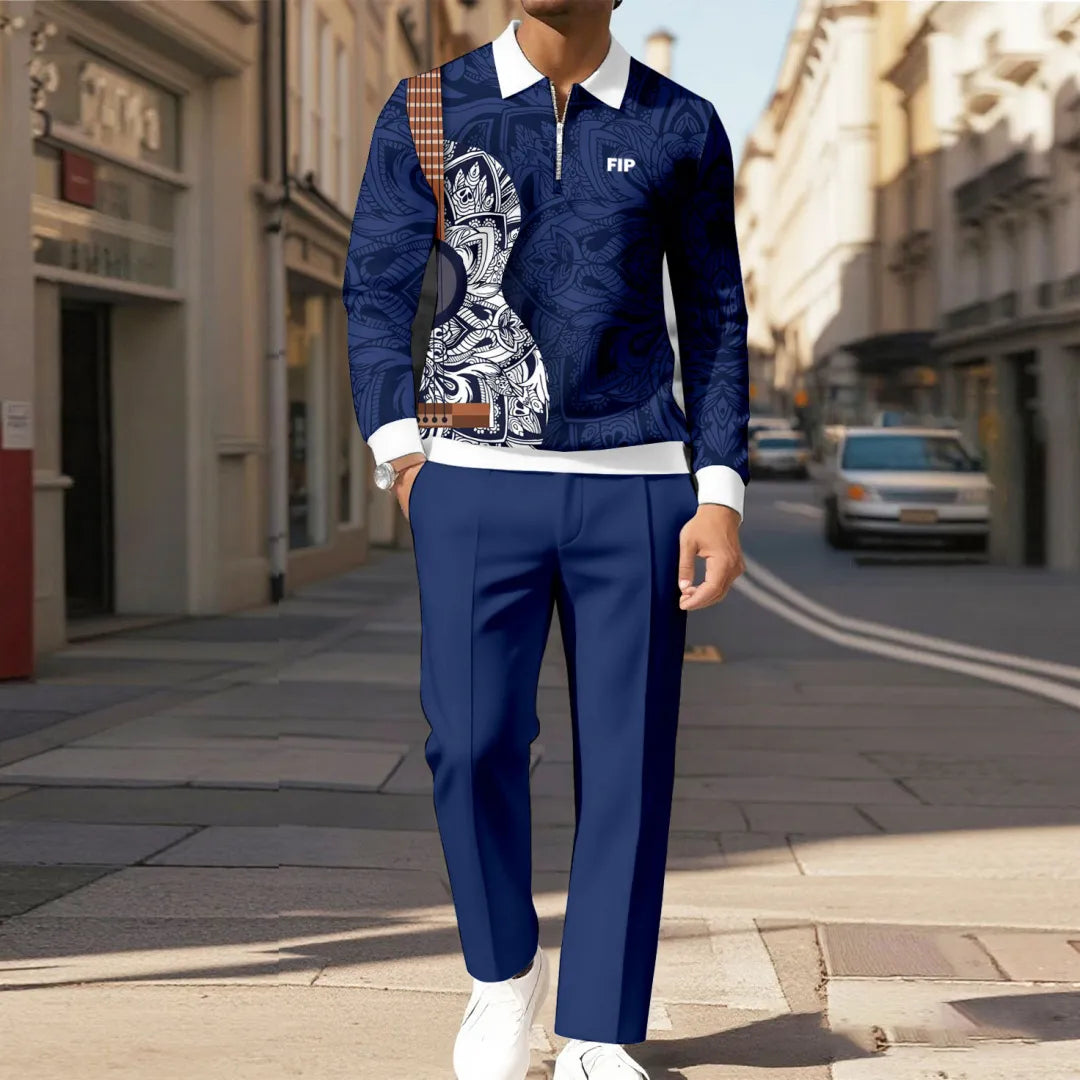 Modern Quarter Zip Two-Piece Set