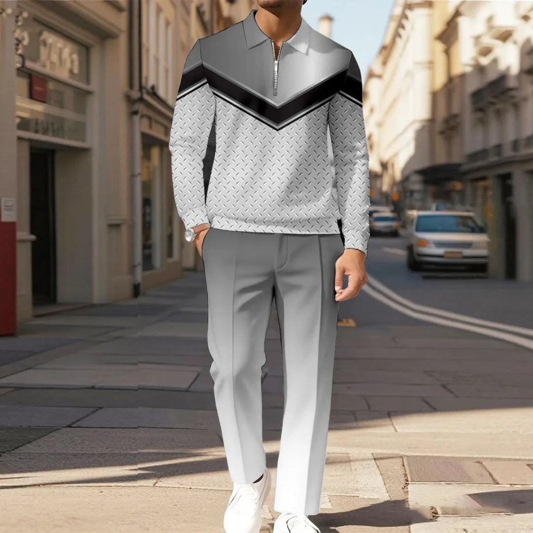 Modern Quarter Zip Two-Piece Set