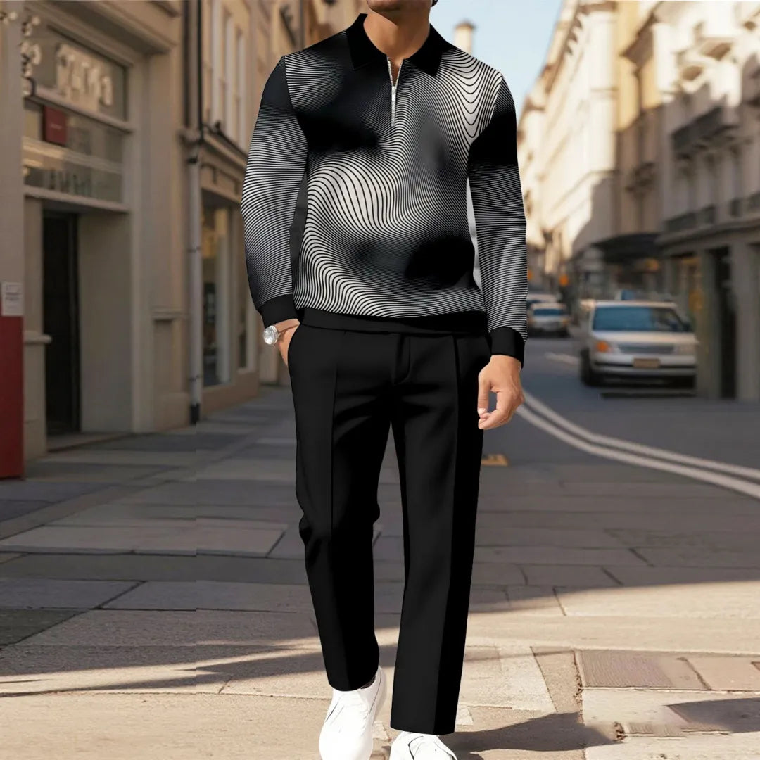 Modern Quarter Zip Two-Piece Set