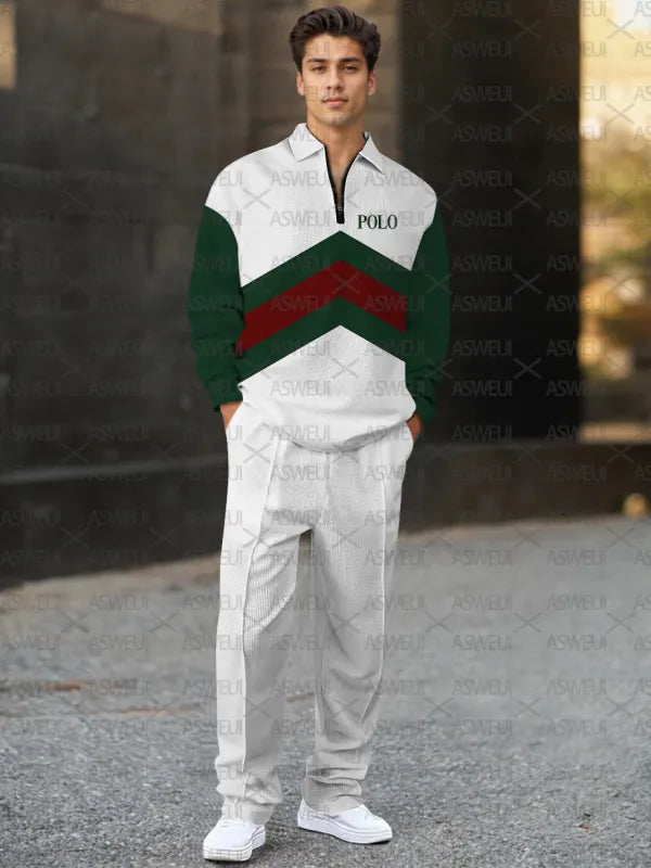 Long Sleeve Zipper Two-piece Set