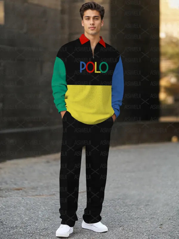 Long Sleeve Zipper Two-piece Set