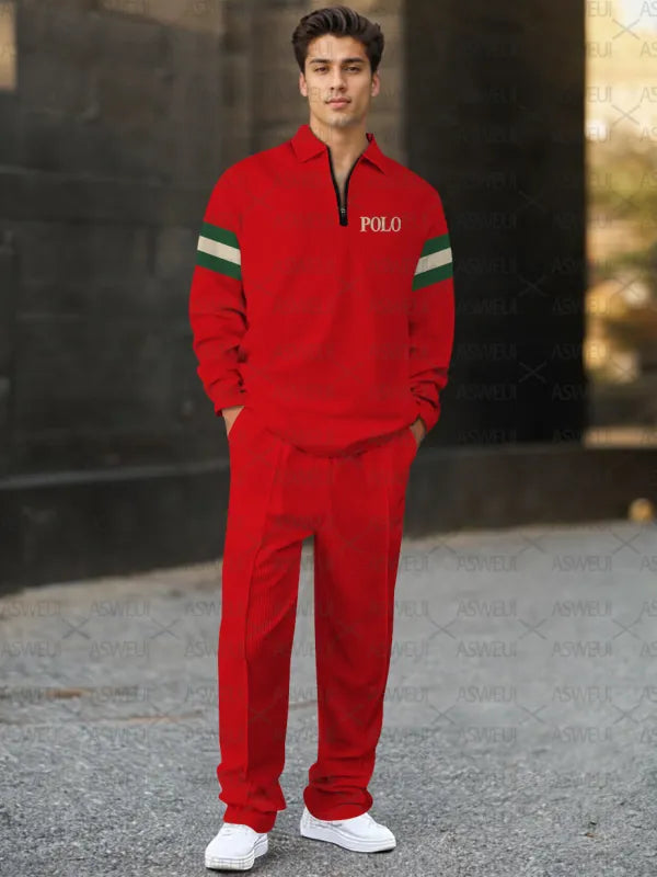 Long Sleeve Zipper Two-piece Set