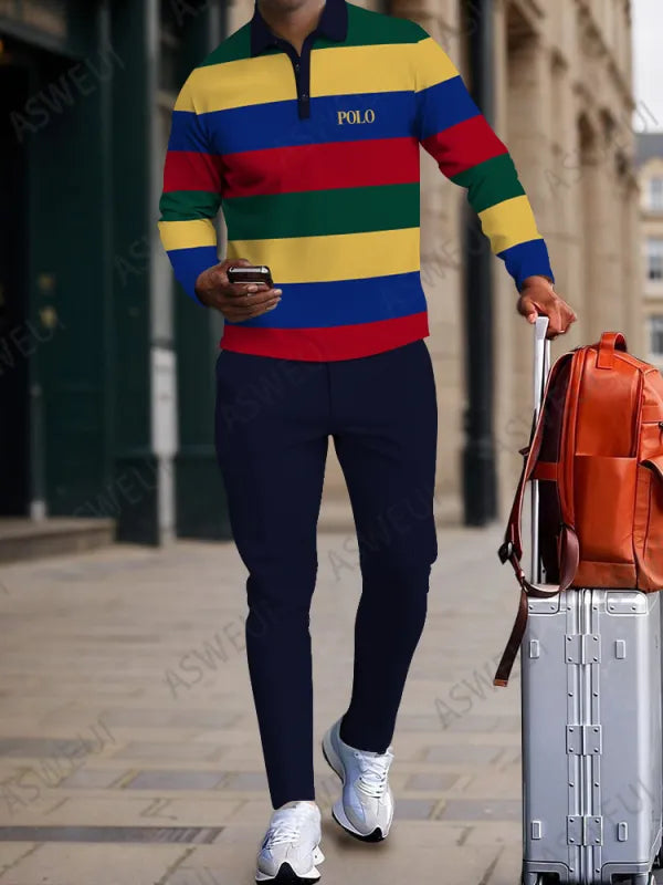 Long Sleeve Zipper Two-piece Set