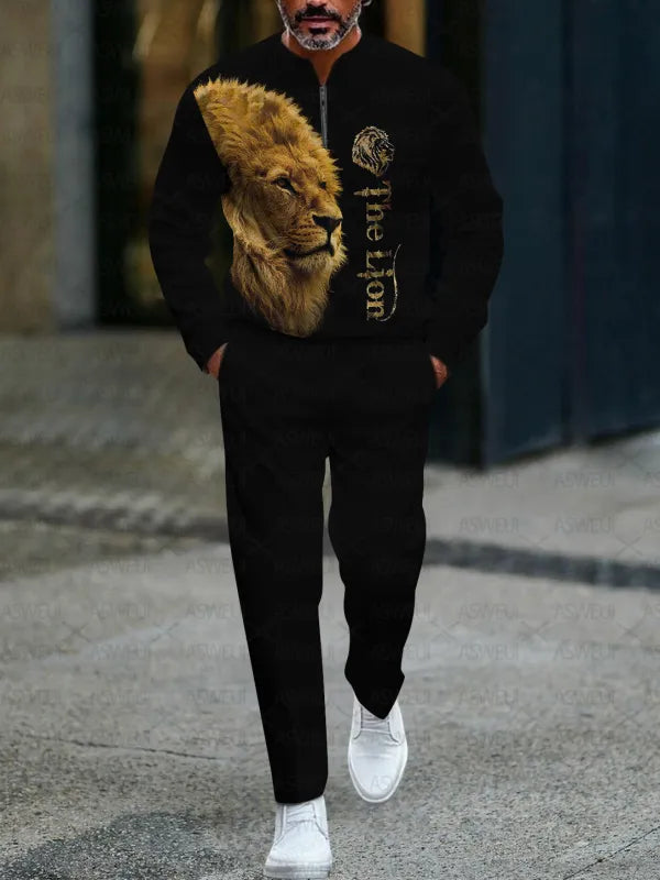 Long Sleeve Zipper Two-piece Set