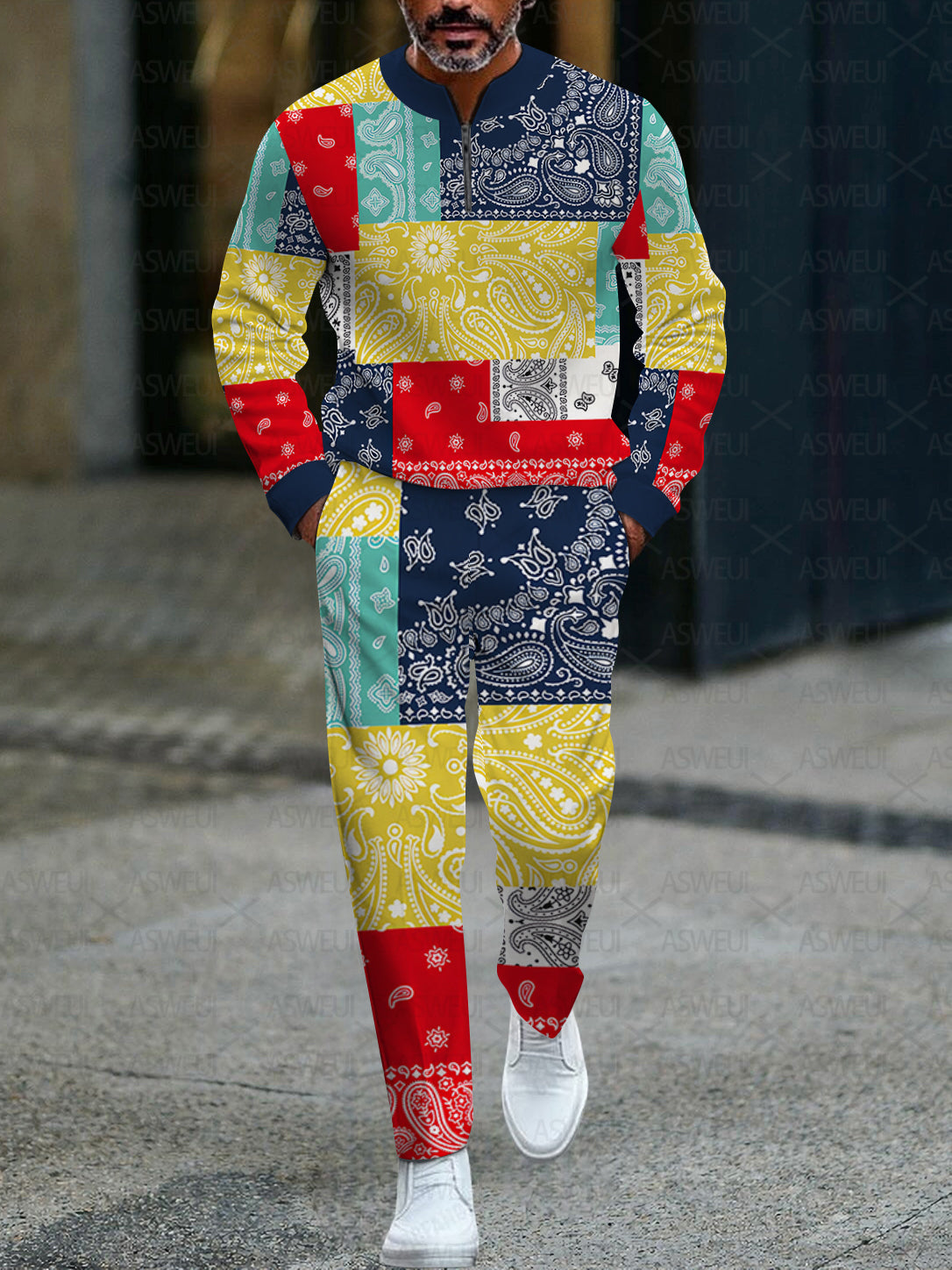 Zipper Long Sleeve Long Pants Two-Piece Set