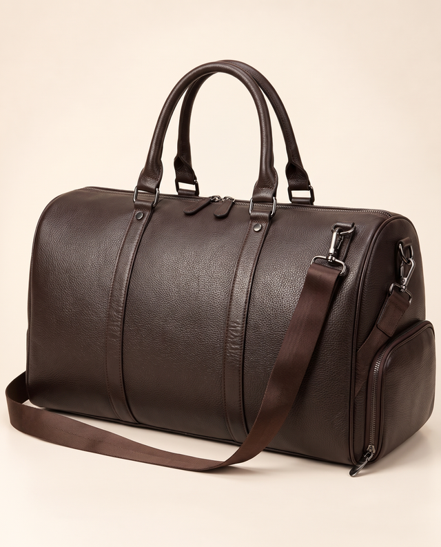 The Gstaad 44 — Leather Travel Bag | Brown