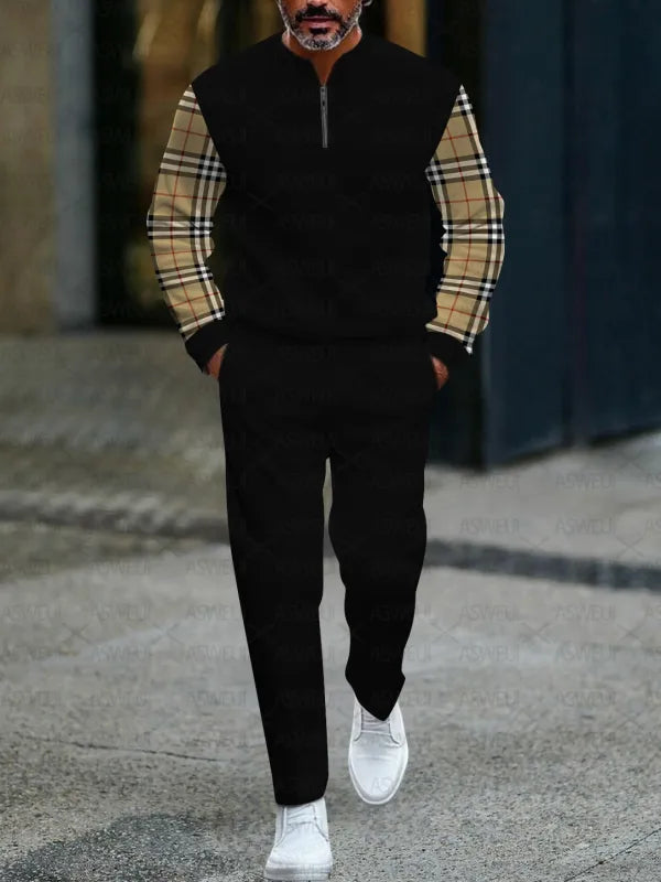 Long Sleeve Zipper Two-piece Set