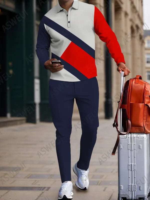 Long Sleeve Zipper Two-piece Set