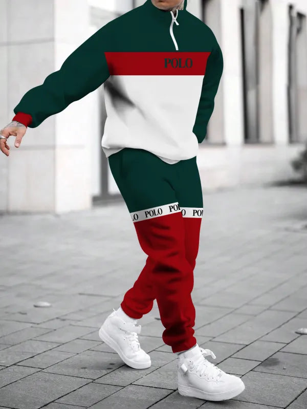 Long Sleeve Zipper Two-piece Set