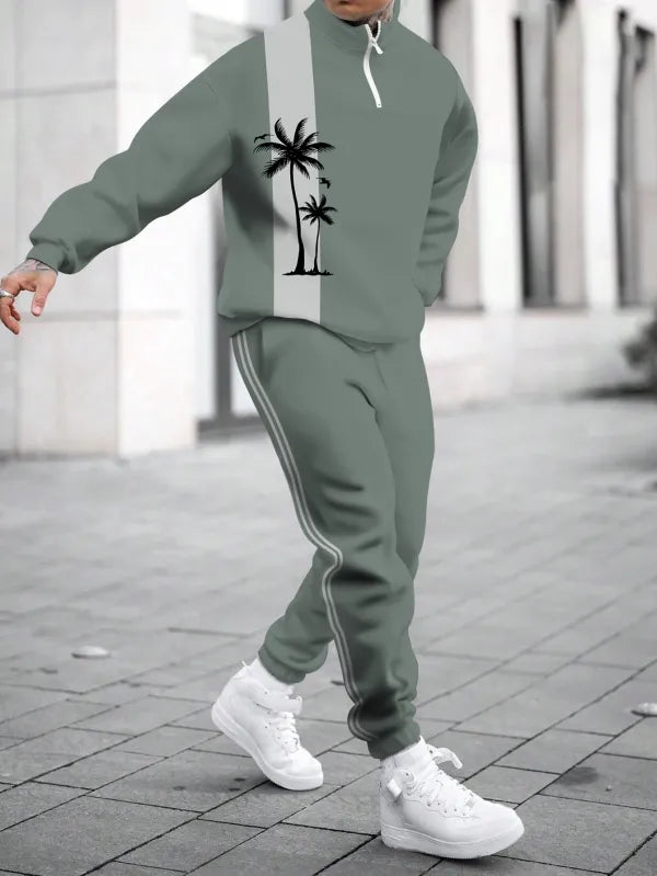 Long Sleeve Zipper Two-piece Set