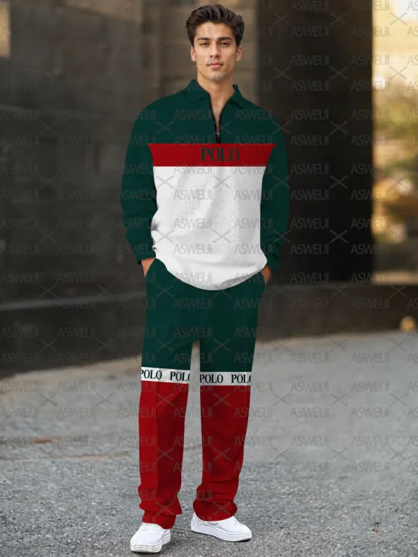 Long Sleeve Zipper Two-piece Set