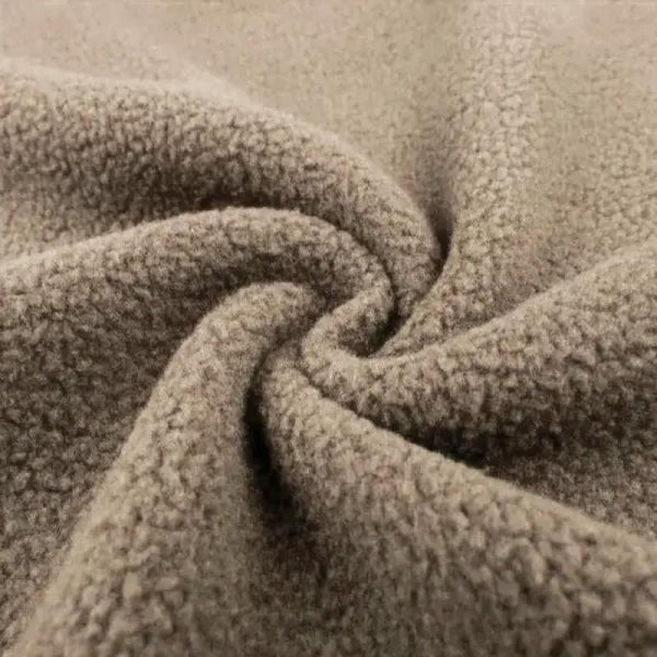 Colorblock Suede and Polar Fleece Lapel Mid-Length Coat