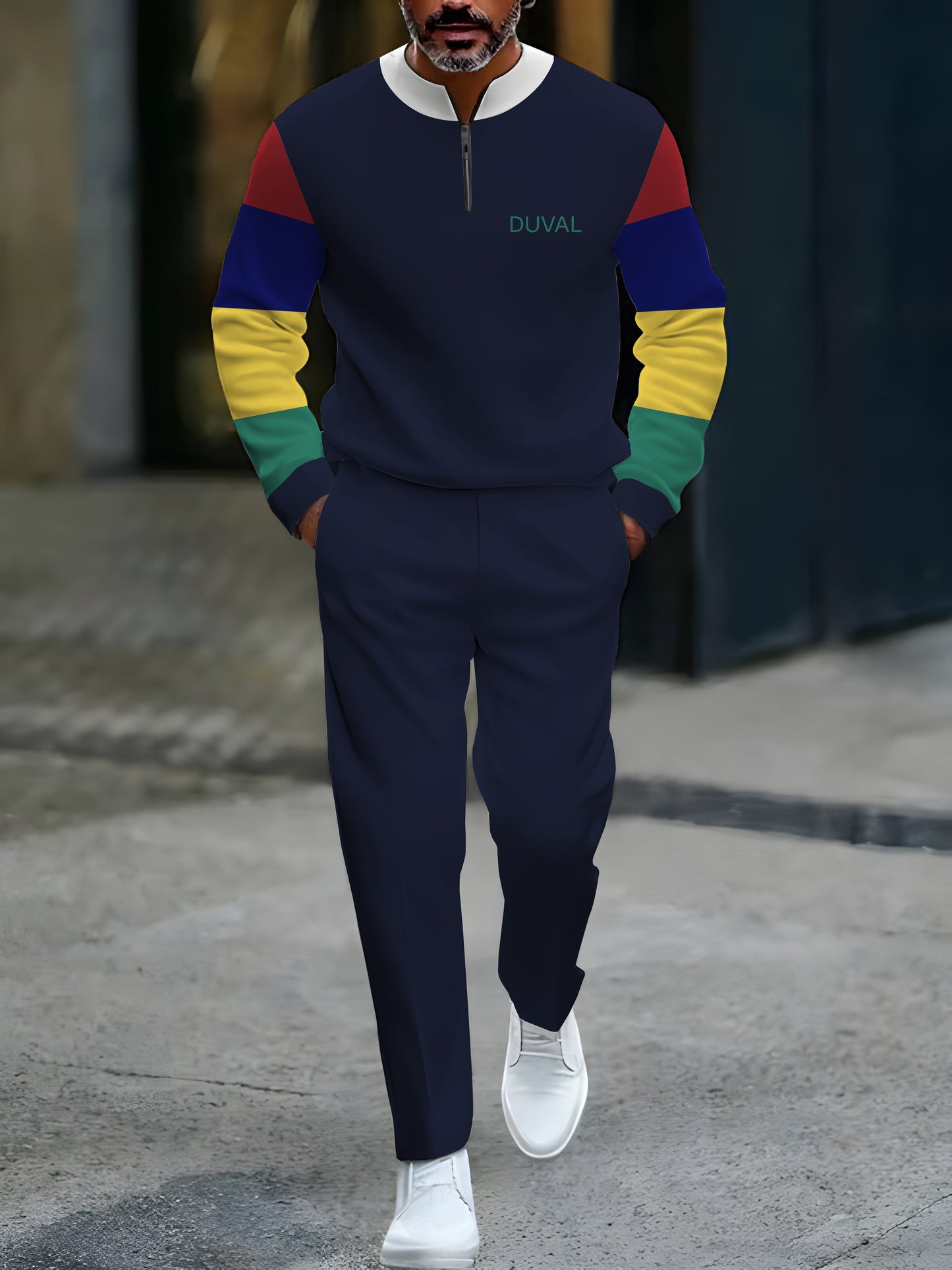 Long Sleeve Zipper Two-piece Set - DUVAL