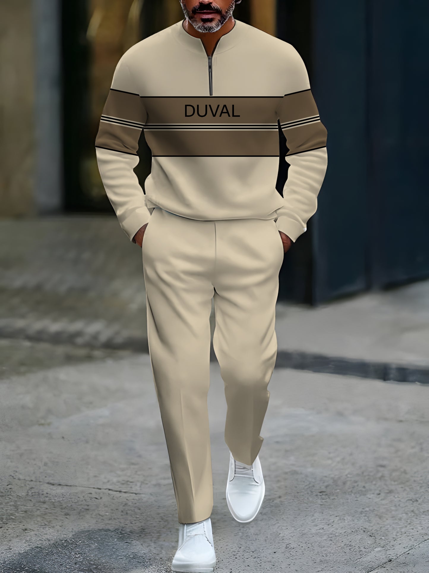 Long Sleeve Zipper Two-piece Set