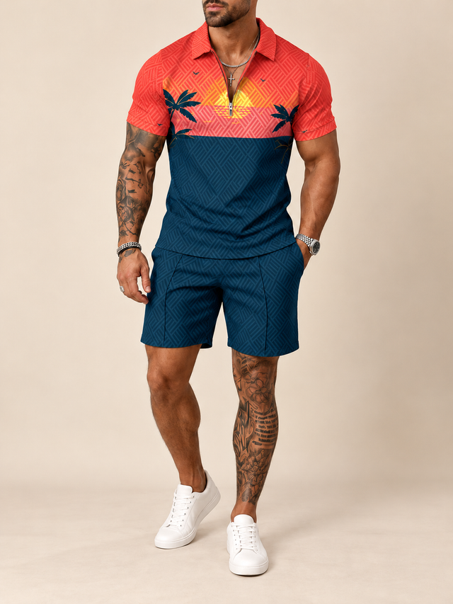 Cabana Polo Shirt And Shorts Co-Ord