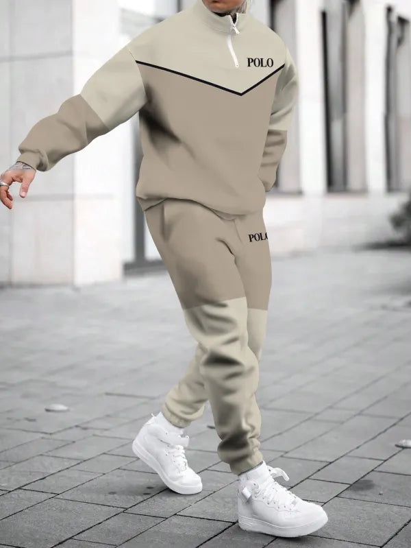 Long Sleeve Zipper Two-piece Set