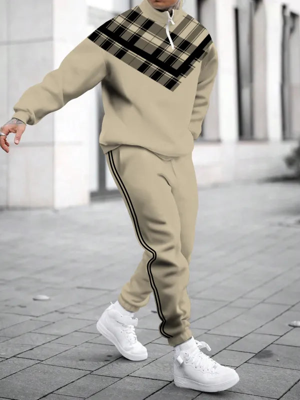 Long Sleeve Zipper Two-piece Set