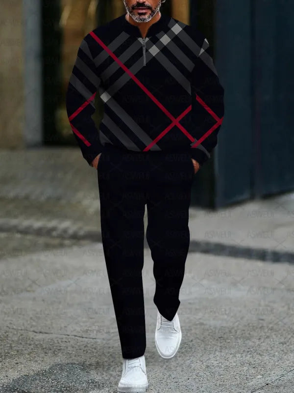 Long Sleeve Zipper Two-piece Set