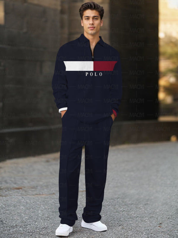 Long Sleeve Zipper Two-piece Set