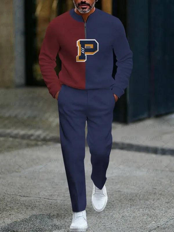 Long Sleeve Zipper Two-piece Set