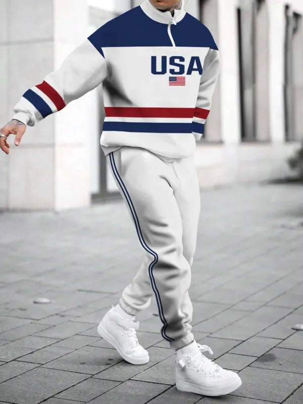 Long Sleeve Zipper Two-piece Set