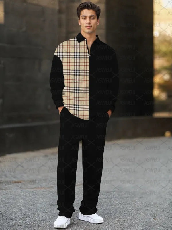 Long Sleeve Zipper Two-piece Set