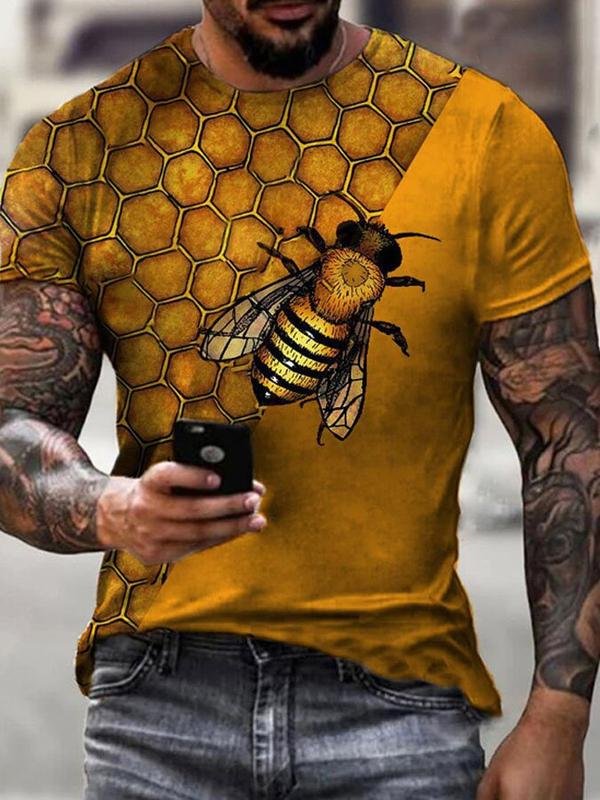 Men's T-Shirt 3D Print Short Sleeve Casual Tops - DUVAL