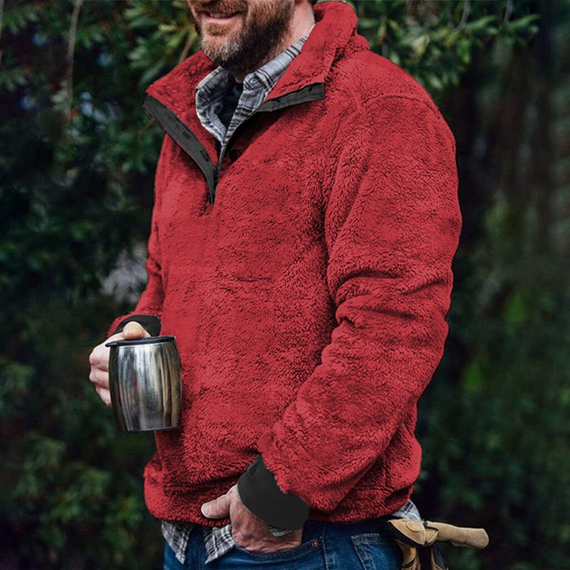Vintage Sherpa Men's Solid Color Sweatshirt - DUVAL