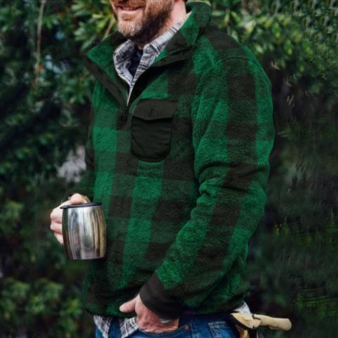 Men's Plaid Vintage Print Pullover - DUVAL