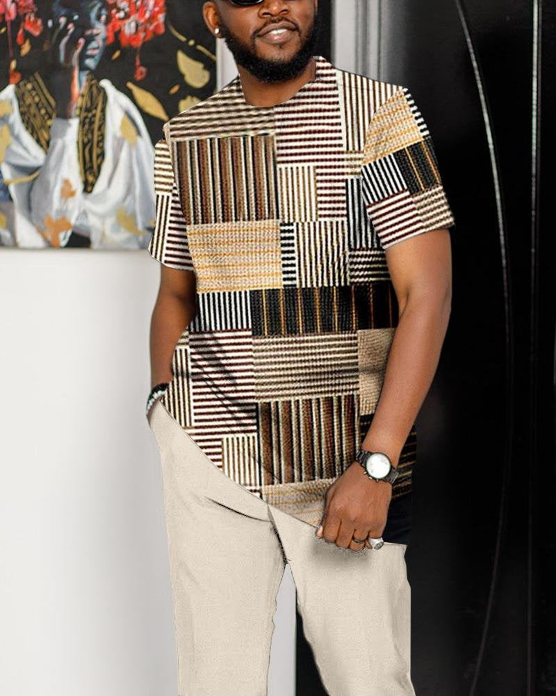 Casual Colorblock Walking Suit-030