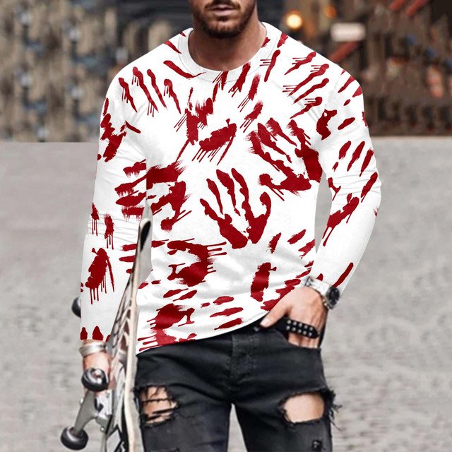 Men's Stylish Casual Halloween Long-Sleeved T-Shirt - DUVAL