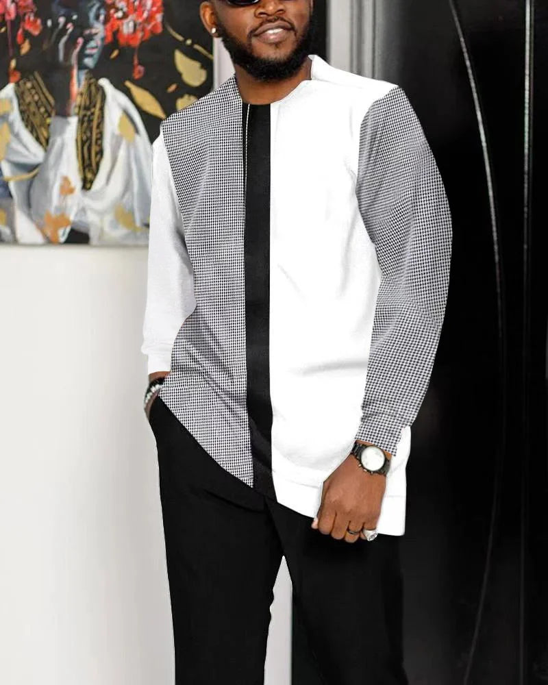 Casual Color Blocking Long Sleeve Walking Suit-005