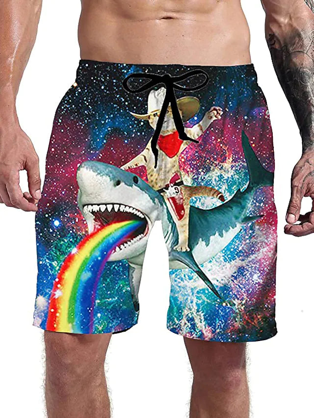 Men's Everyday Sports Casual Drawstring Holiday 3D Shorts - DUVAL