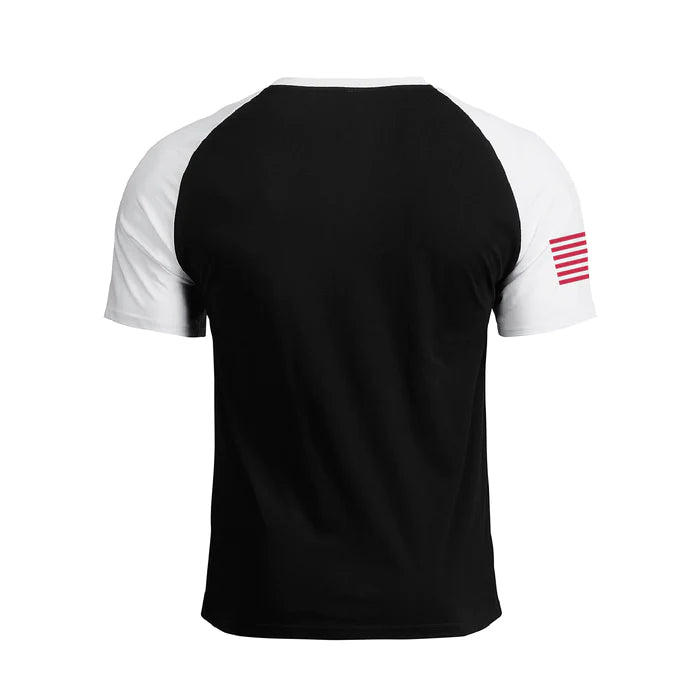 DISTRESSED USA FLAG RAGLAN GRAPHIC TEE - DUVAL
