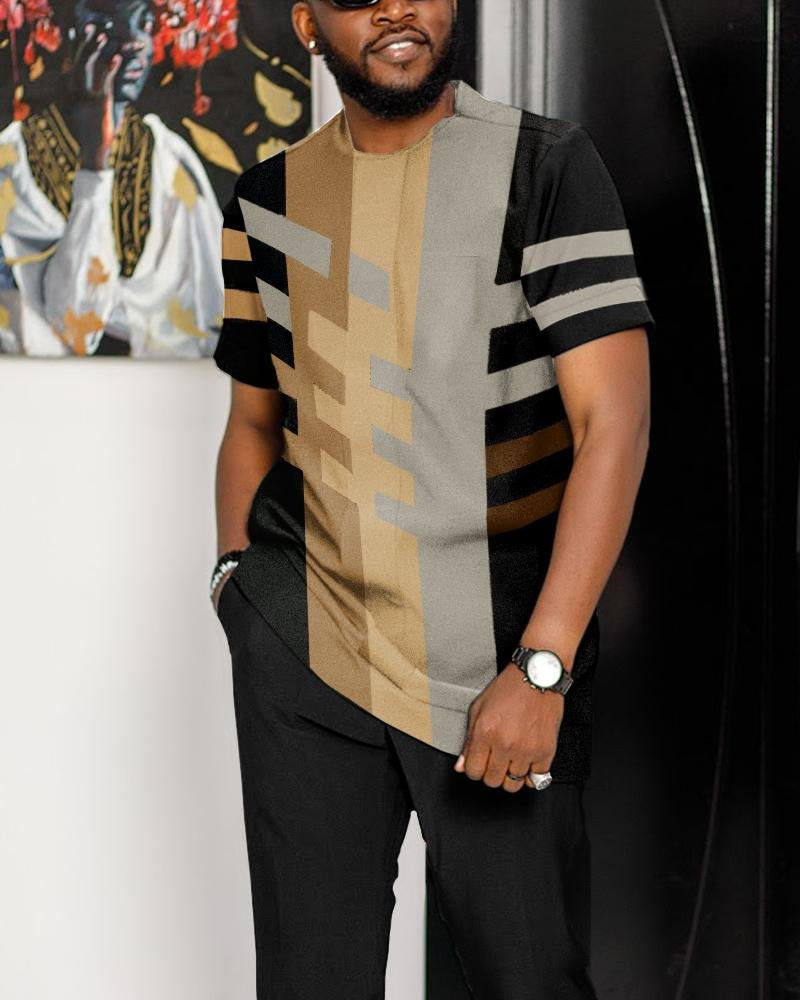 Casual Colorblock Walking Suit-030