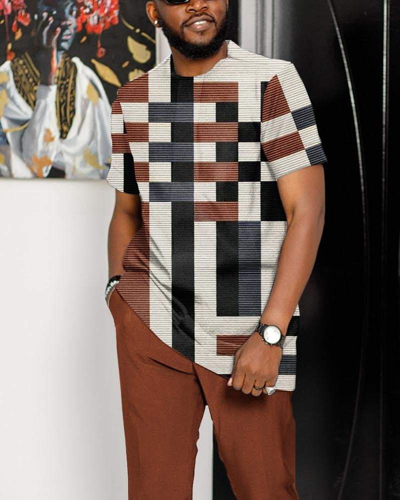 Casual Colorblock Walking Suit-028