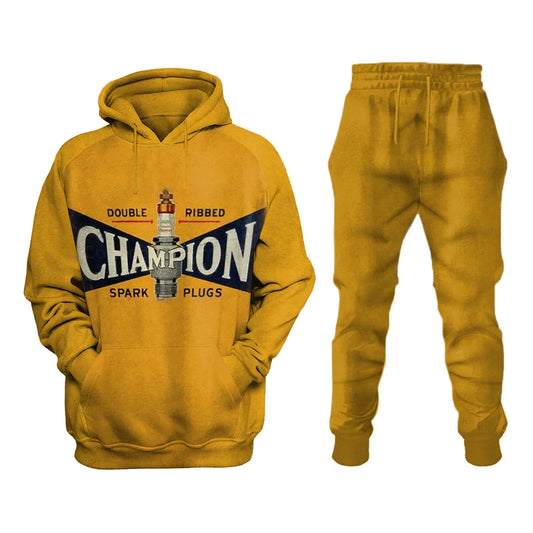 Champion Retro Casual Sweatshirt Set - DUVAL