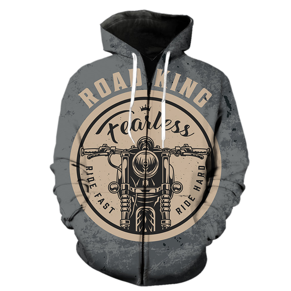Road King Motorcycle Zipper Hoodie