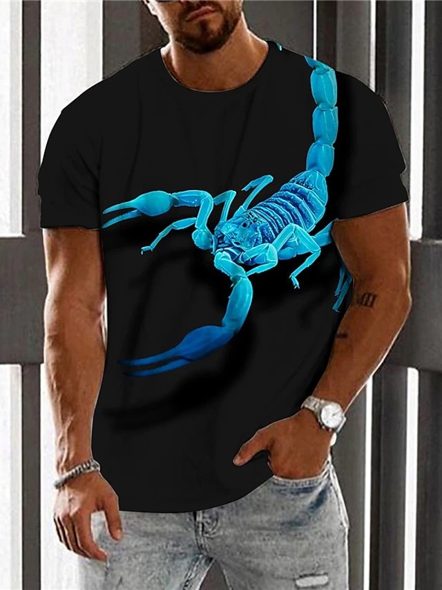 Men's T-Shirt 3D Print Short Sleeve Casual Tops - DUVAL