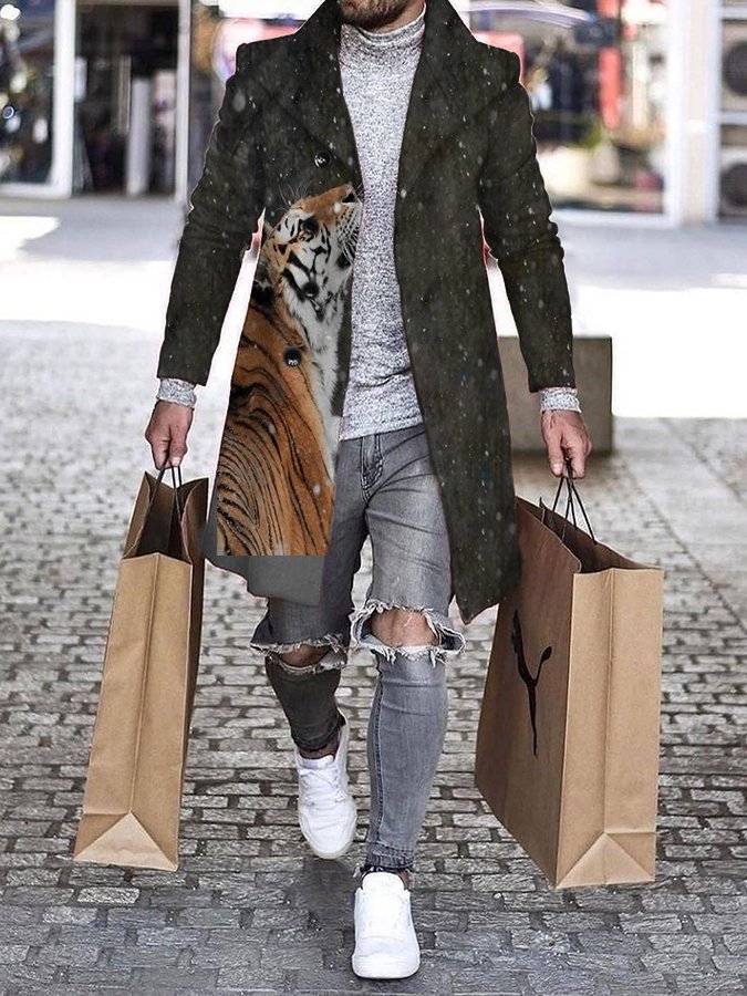 Fashion Double Breasted Men's Coat - DUVAL