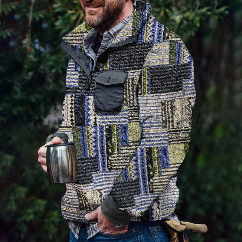 Vintage Men's Argyle Print Pullover - DUVAL