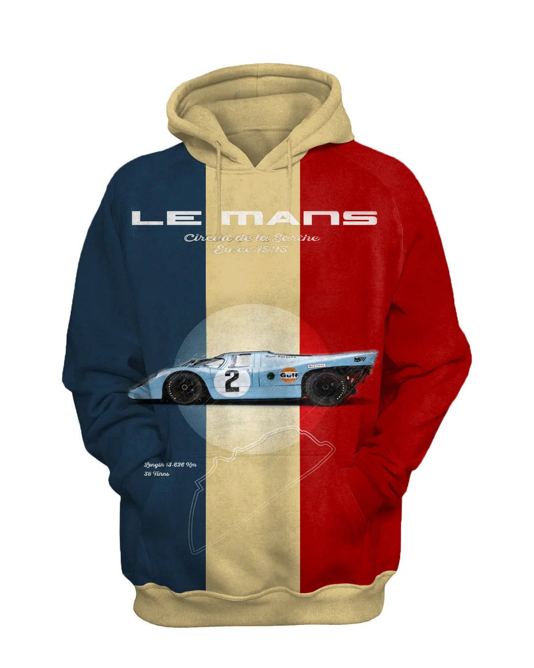 Le Mans Men's Retro Car Print Sweatshirt Set - DUVAL