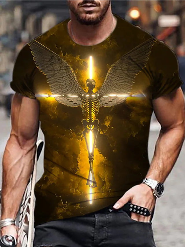 Men's T-Shirt 3D Print Short Sleeve Casual Tops - DUVAL