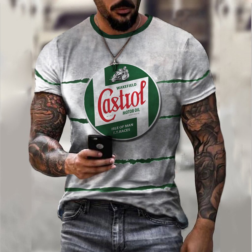 Men's Retro Striped Print T-Shirt - DUVAL