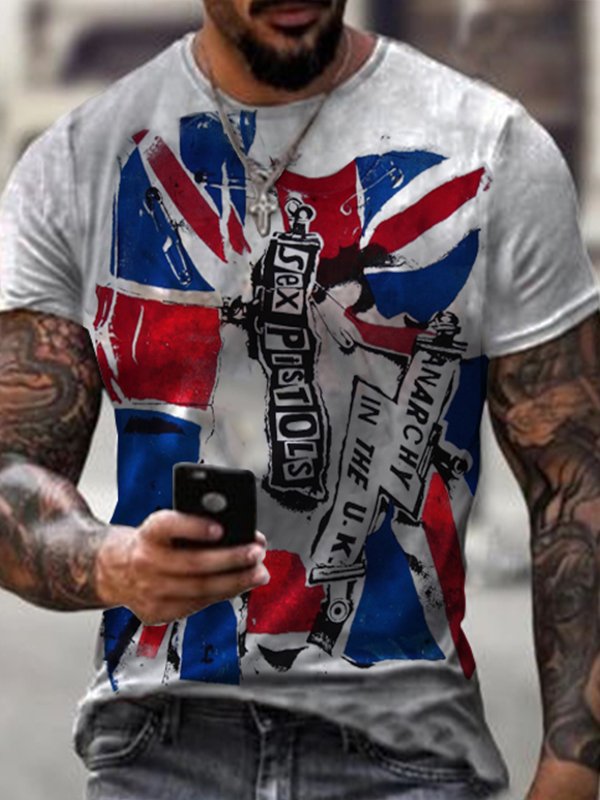 Men's V-Beck Anarchy Punk Casual T-Shirt - DUVAL