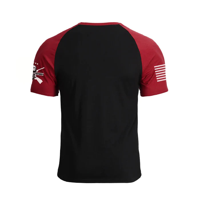 SPLICING WADE IN USA AND EAGLE RAGLAN GRAPHIC TEE - DUVAL