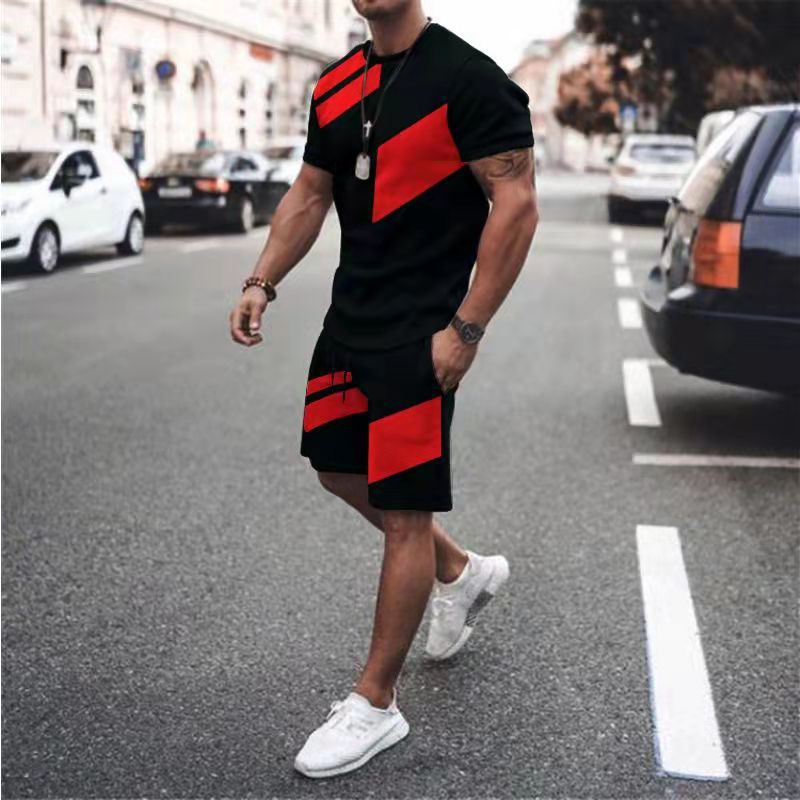Black Red Modern Hawaiian Suit Tracksuit