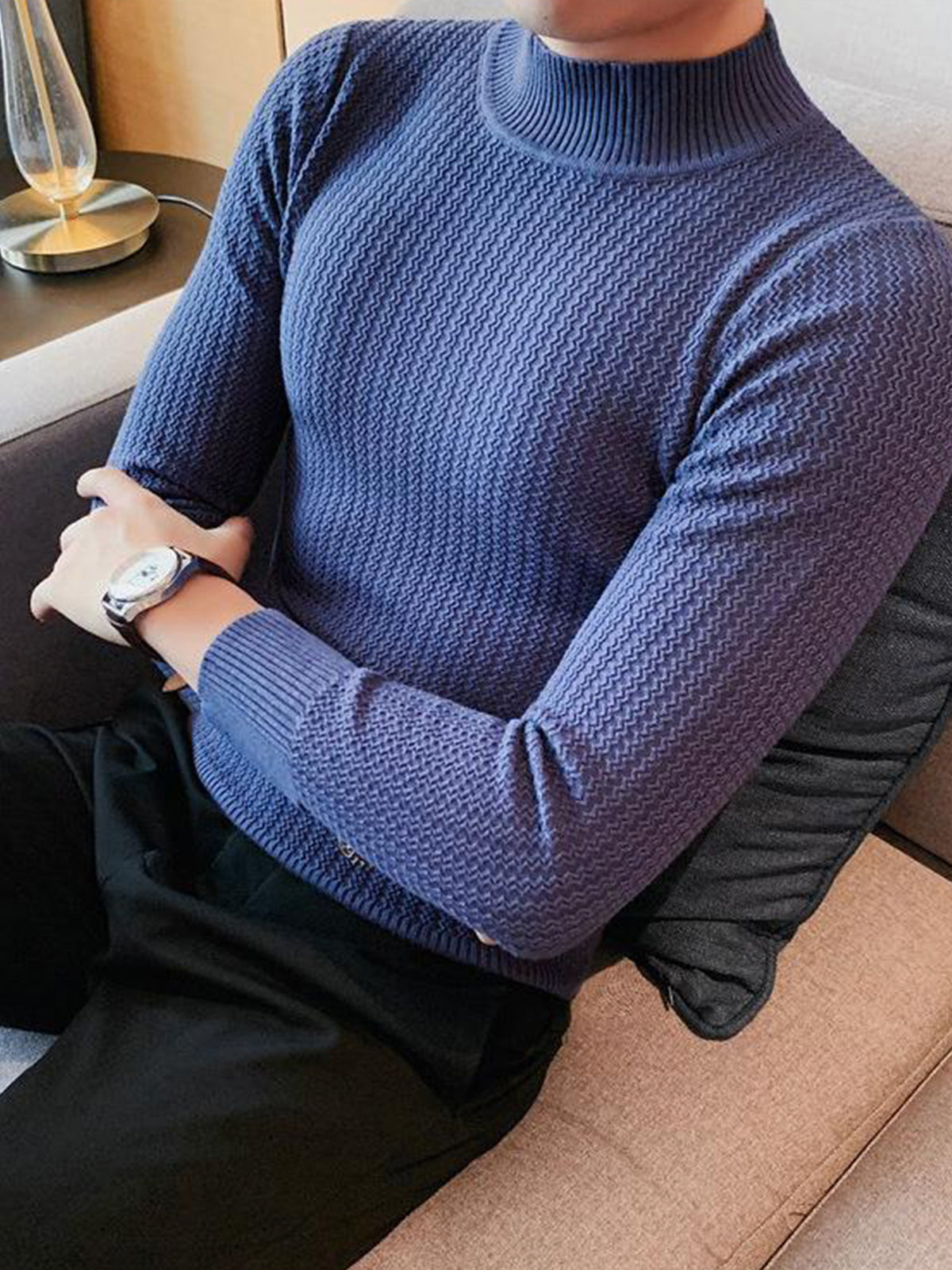 Mock-Neck Texture Baselayer Sweater